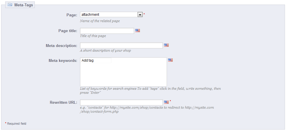 PrestaShop 1.5 > Understanding the Preferences > pref014-seoNew.png