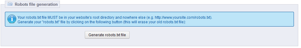 PrestaShop 1.5 > Understanding the Preferences > pref017seoRobots.png