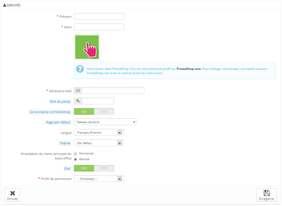 PrestaShop 1.6 > Configuration des comptes des employés > adm008-creerEmploye-fr.png