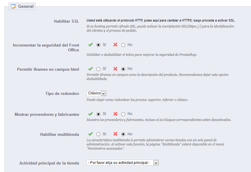 PrestaShop 1.5 > Comprender las Preferencias > preferencias001-general.png