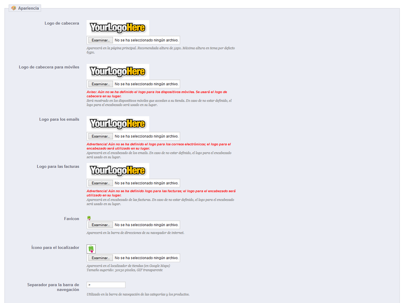 PrestaShop 1.5 > Comprender las Preferencias > preferencias011-Apariencia-del-tema.png