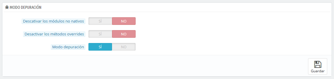 PrestaShop 1.7 > Rendimiento > rendimiento02-modoDepuracion.png